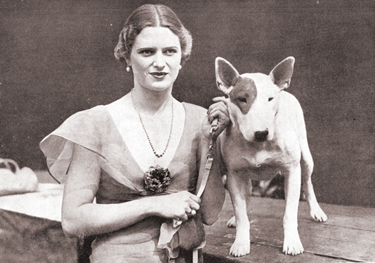 Actress Jean Melville with Midhurst Rhoda, 1935
