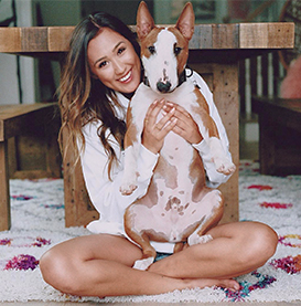 Designer/maker Lauren Kobayashi Riihimaki with Moose, 2018