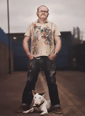 Artist Ray Richardson with Wee Brian, 2018